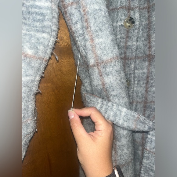 Express Wool Blend Plaid Longline Jacket - Picture 6 of 9